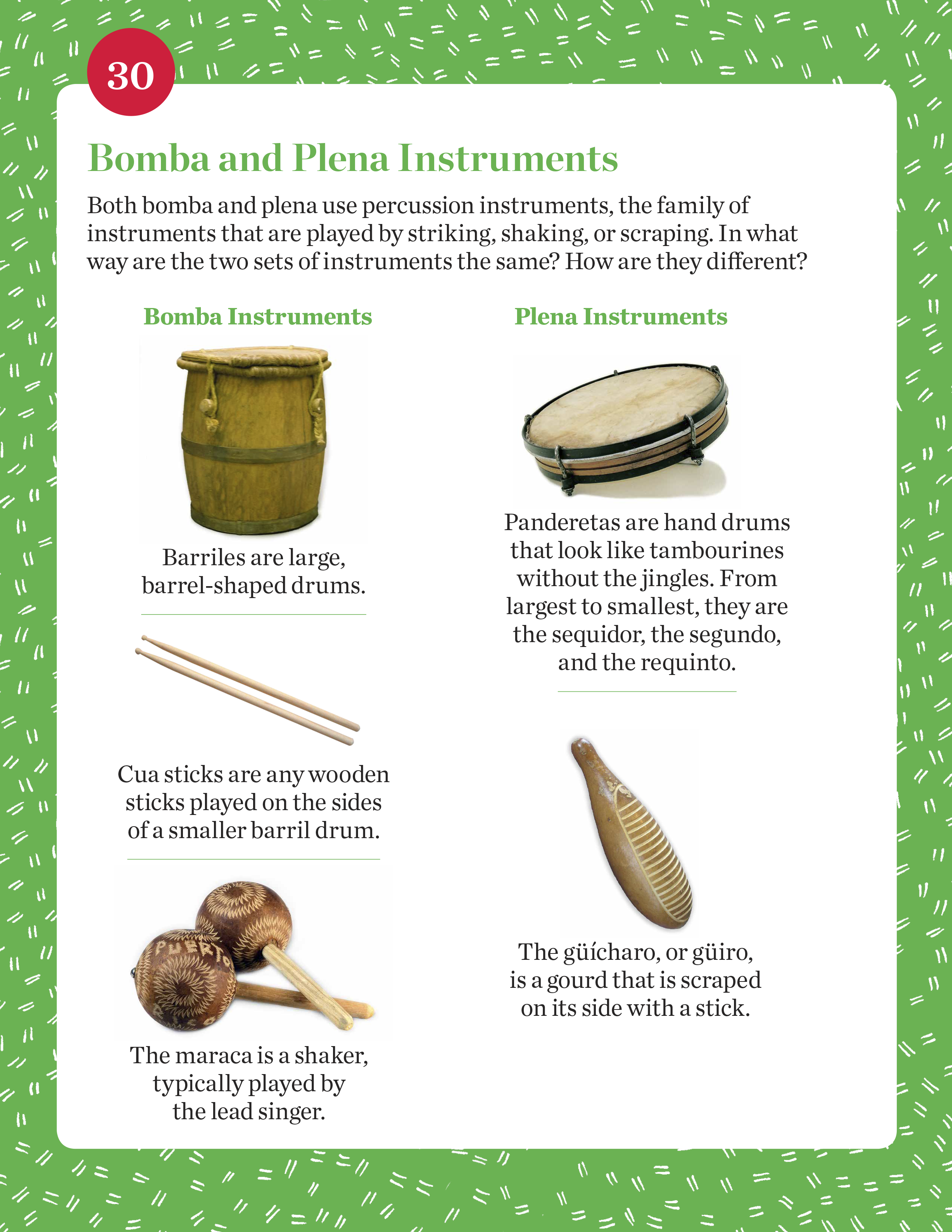 Bomba and Plena Instruments
